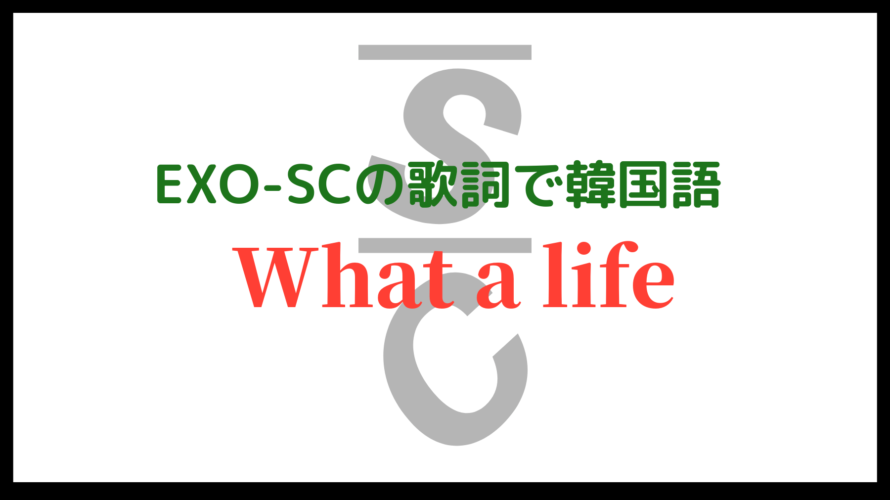 What a life/EXO-SC K-POP歌詞和訳で韓国語を学ぼう