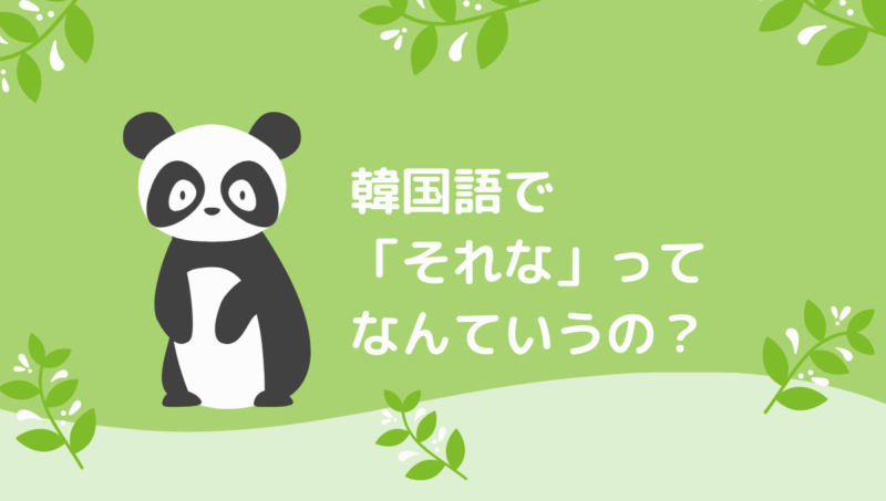 韓国語で それな って 会話で使えるフレーズを紹介 もめんの0から独学韓国語