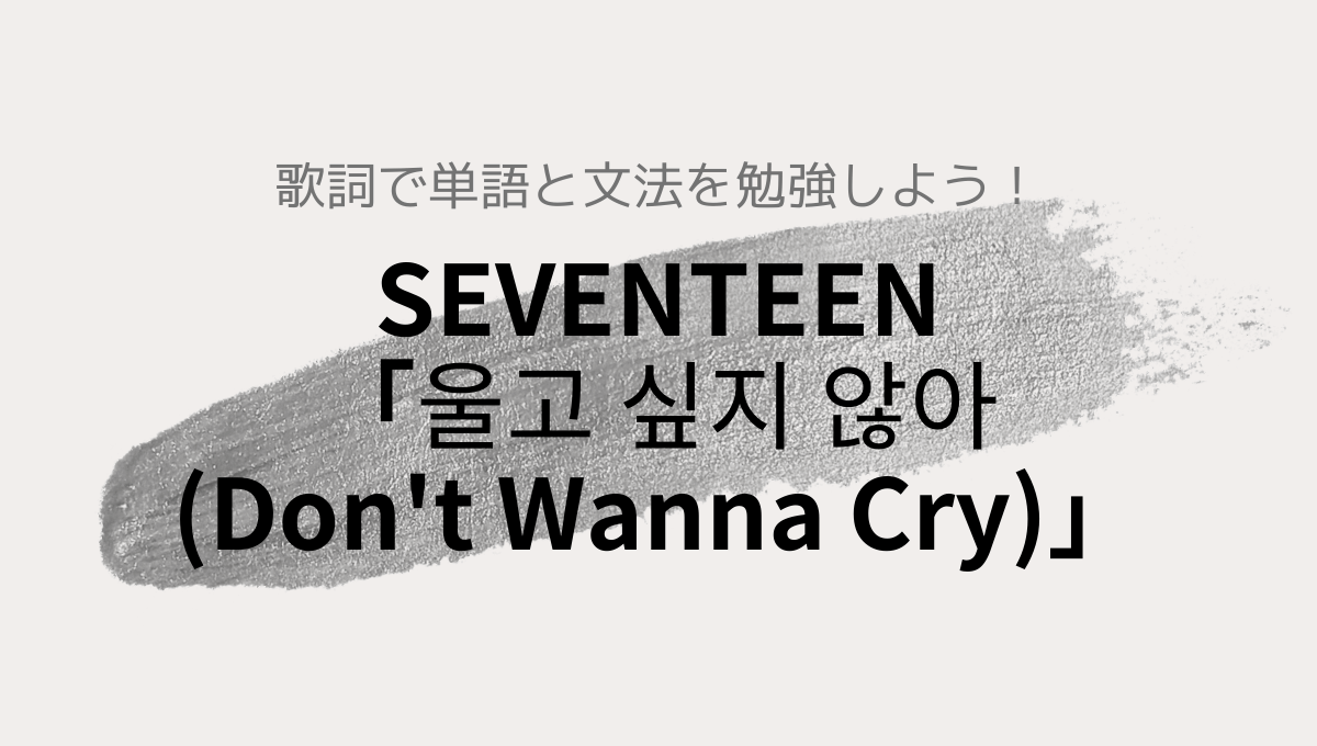 SEVENTEEN 「울고 싶지 않아 (Don't Wanna Cry)」